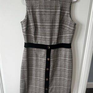Tommy Hilfiger Gray and Black Sheath Midi Dress